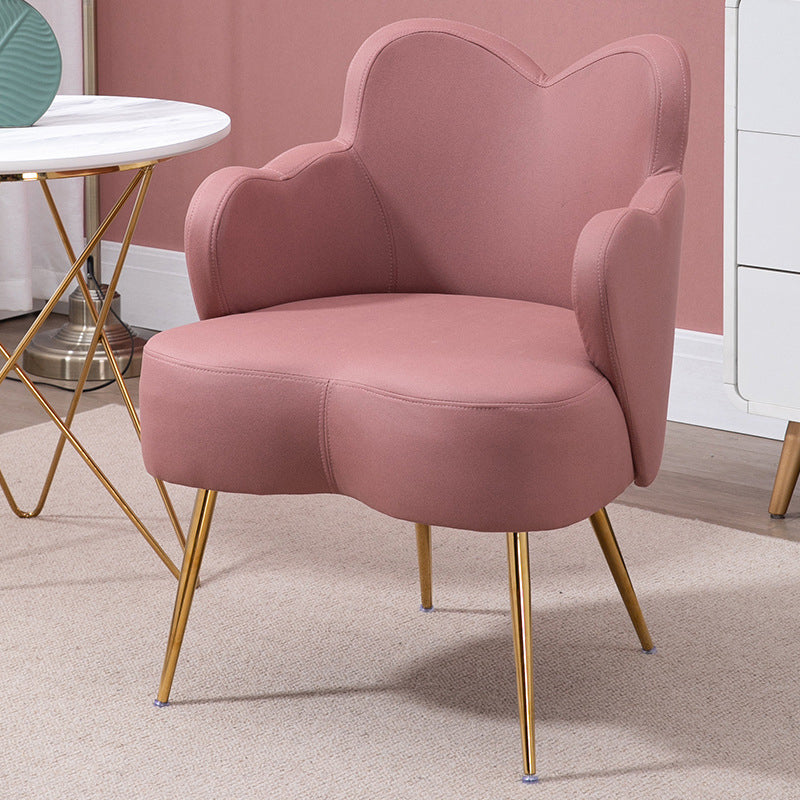 Casual Velvet Accent Chair Faux Leather Accent Chair in Orange/ Pink/ Green/ Gray