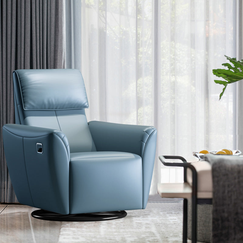 Genuine Leather Convertible Chair 33.46" L x 39.37" W x 40.15" H Swivel Chair