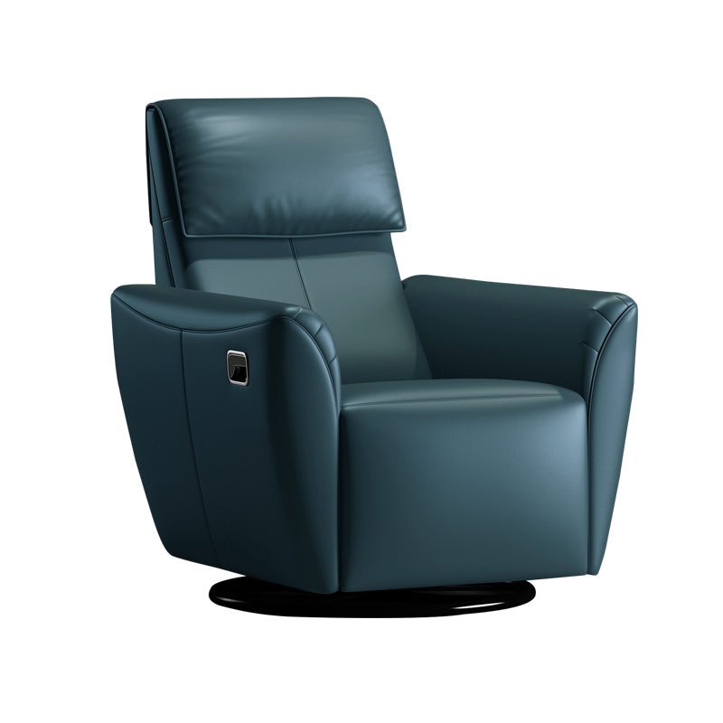 Genuine Leather Convertible Chair 33.46" L x 39.37" W x 40.15" H Swivel Chair