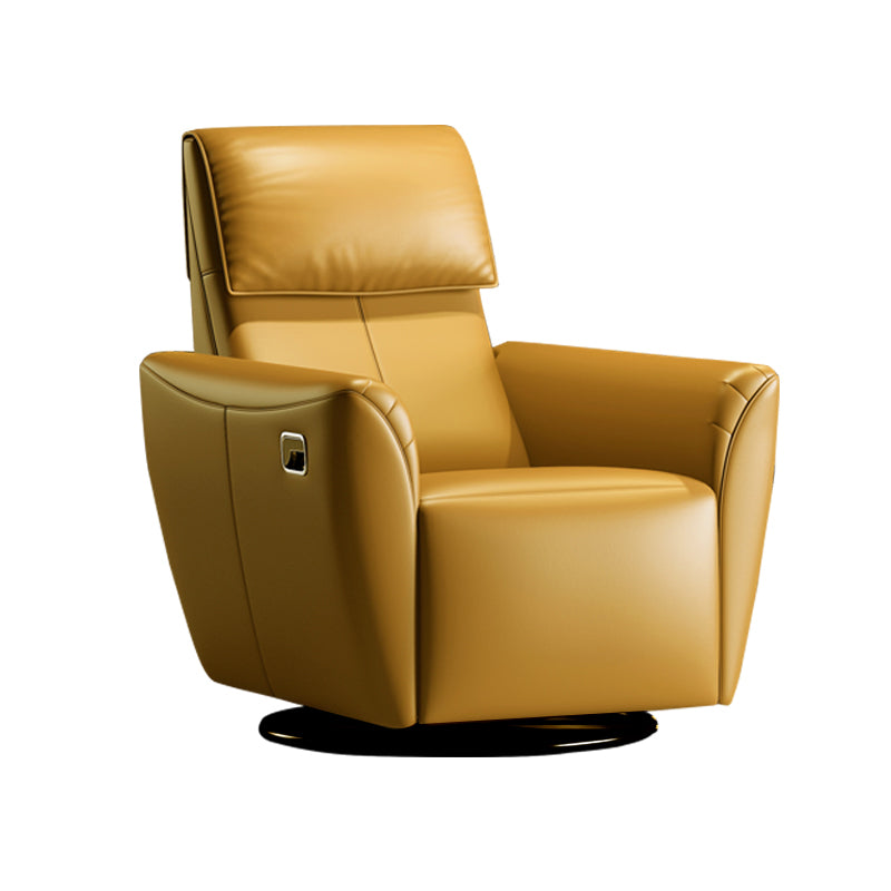 Genuine Leather Convertible Chair 33.46" L x 39.37" W x 40.15" H Swivel Chair