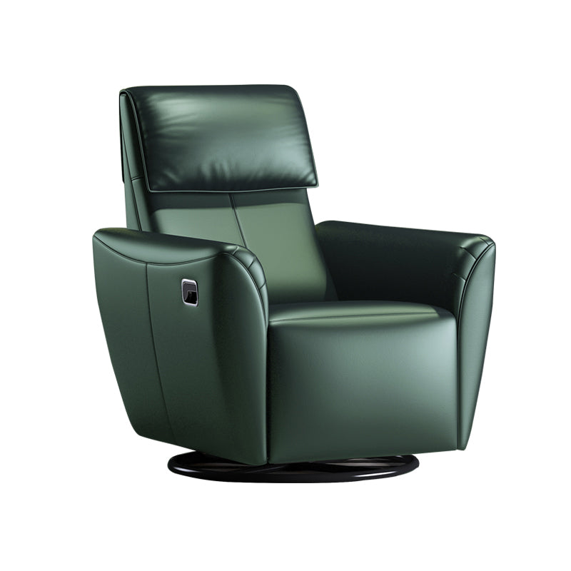 Genuine Leather Convertible Chair 33.46" L x 39.37" W x 40.15" H Swivel Chair