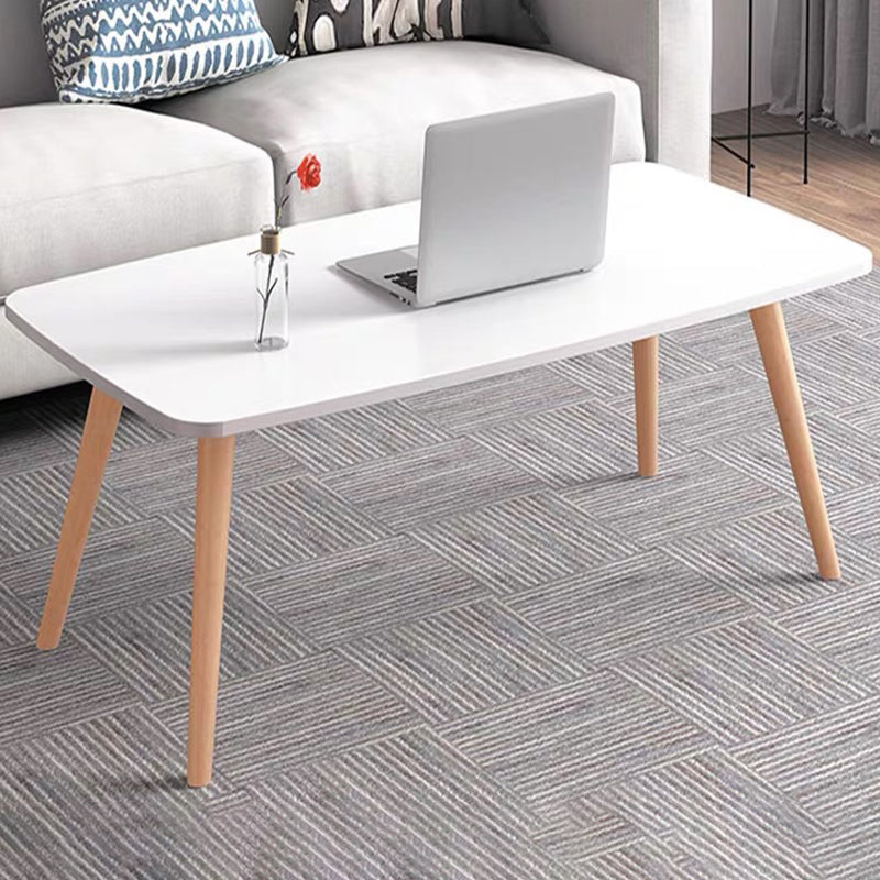 Rectangular Coffee Table with Artificial Wood/black/white Top on 4 Legs Cocktail Table