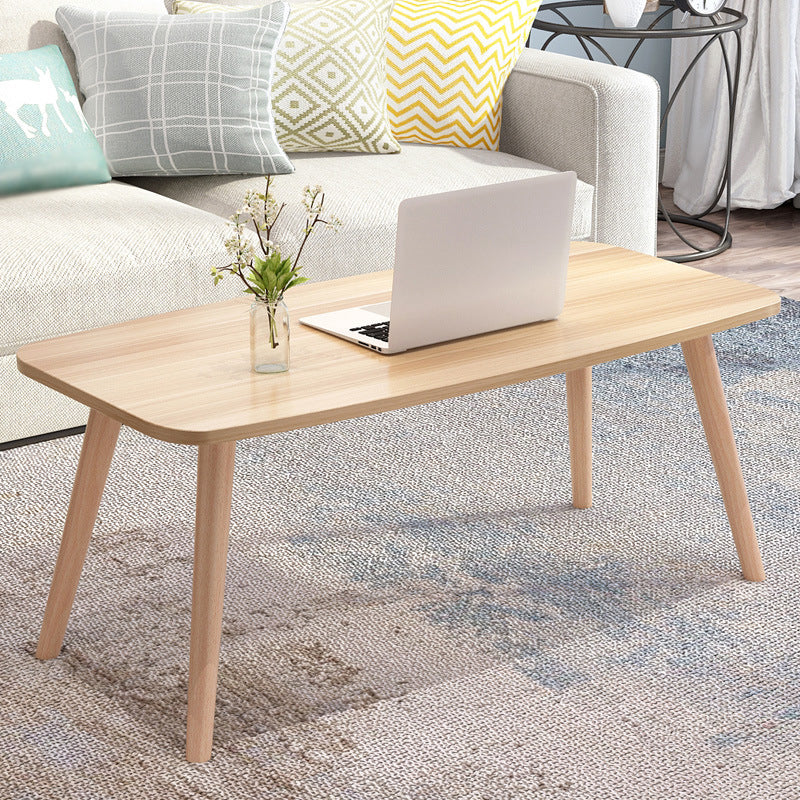 Rectangular Coffee Table with Artificial Wood/black/white Top on 4 Legs Cocktail Table