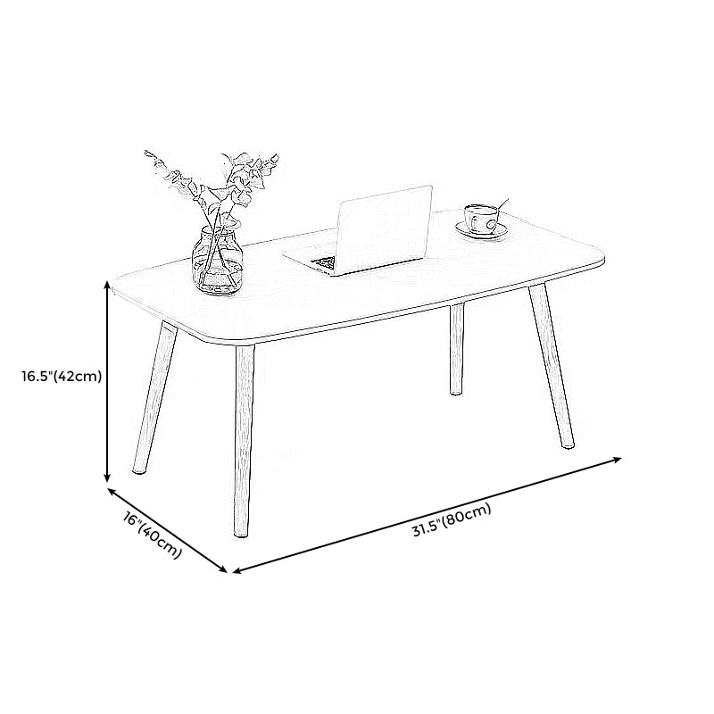 Rectangular Coffee Table with Artificial Wood/black/white Top on 4 Legs Cocktail Table