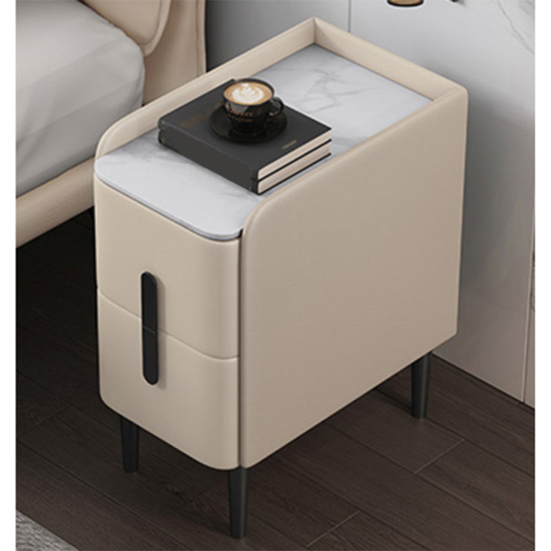 Rectangular Coffee Table with 4 Legs Base Design Rock Slate Top Metal Cocktail Table