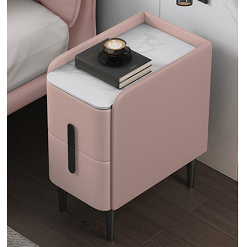 Rectangular Coffee Table with 4 Legs Base Design Rock Slate Top Metal Cocktail Table