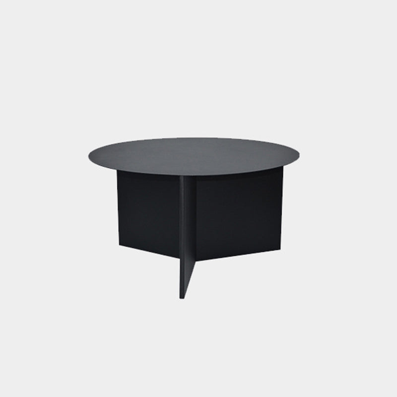 Solid Color Iron Round Top Side End Table Pedestal End Table