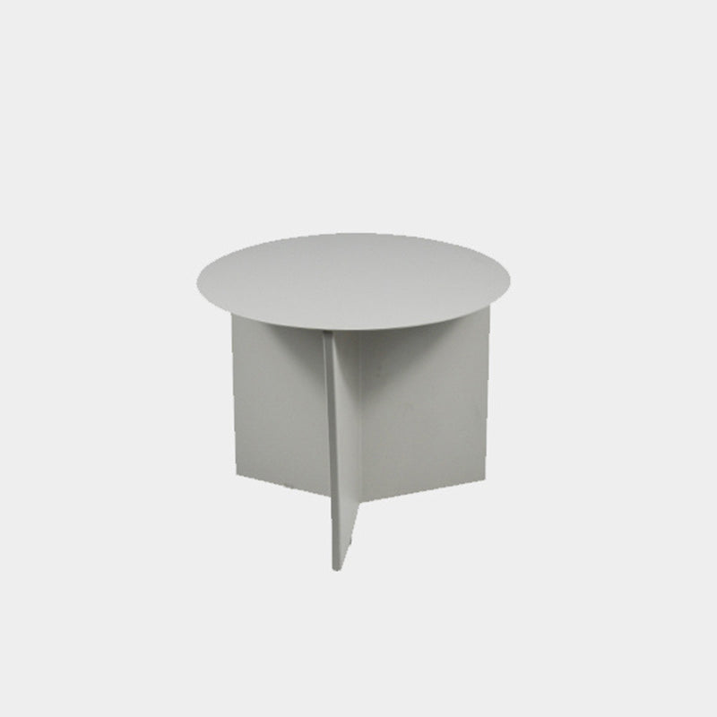 Solid Color Iron Round Top Side End Table Pedestal End Table