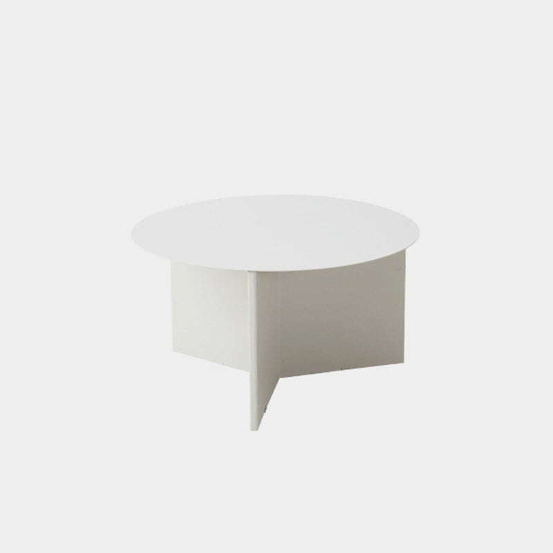 Solid Color Iron Round Top Side End Table Pedestal End Table
