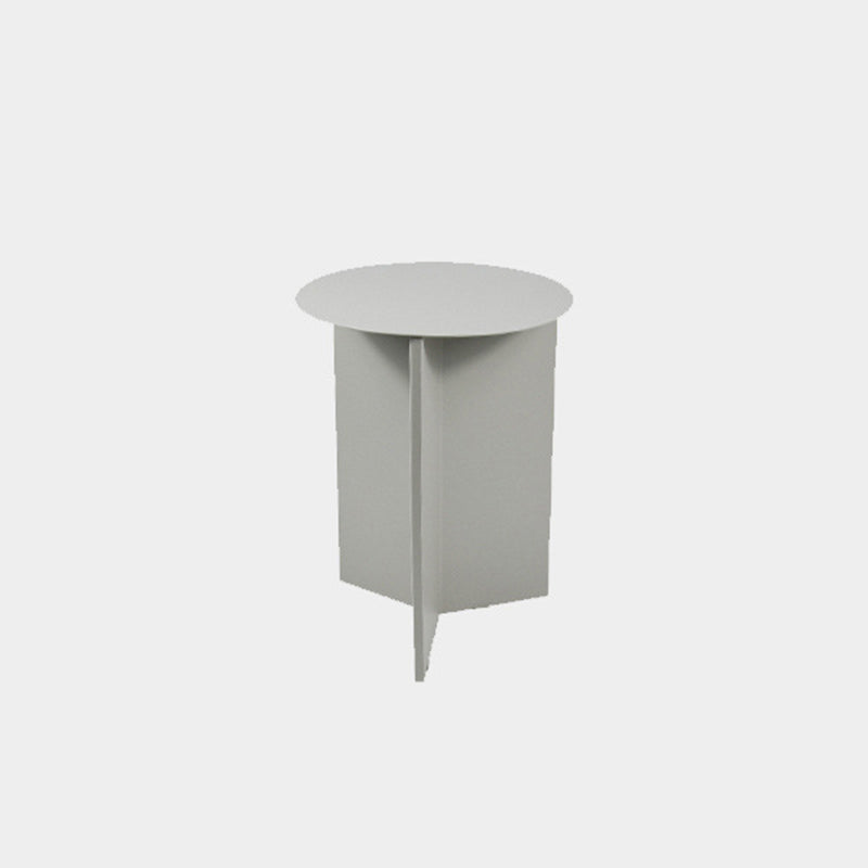 Solid Color Iron Round Top Side End Table Pedestal End Table