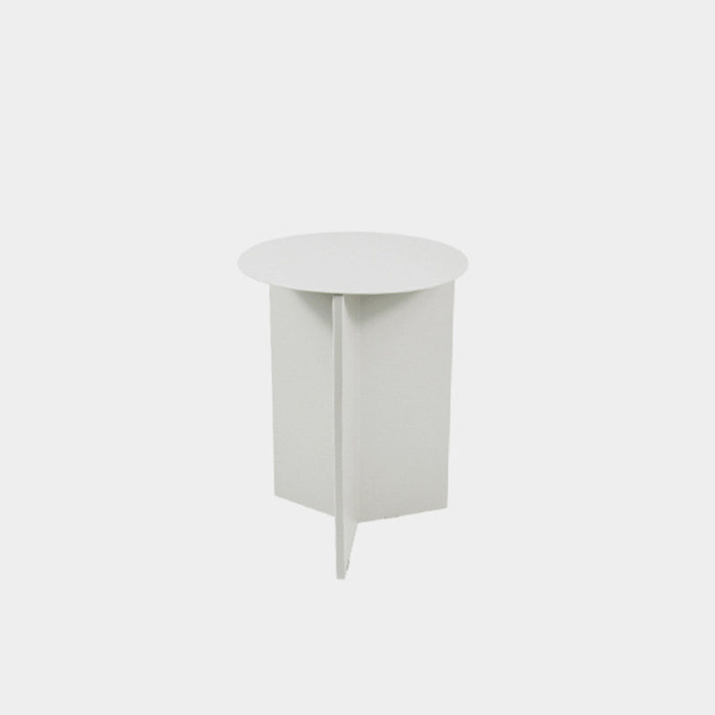 Solid Color Iron Round Top Side End Table Pedestal End Table