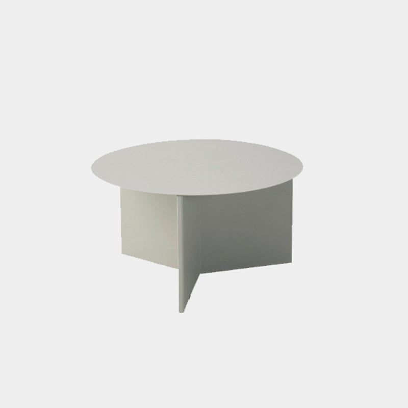 Solid Color Iron Round Top Side End Table Pedestal End Table