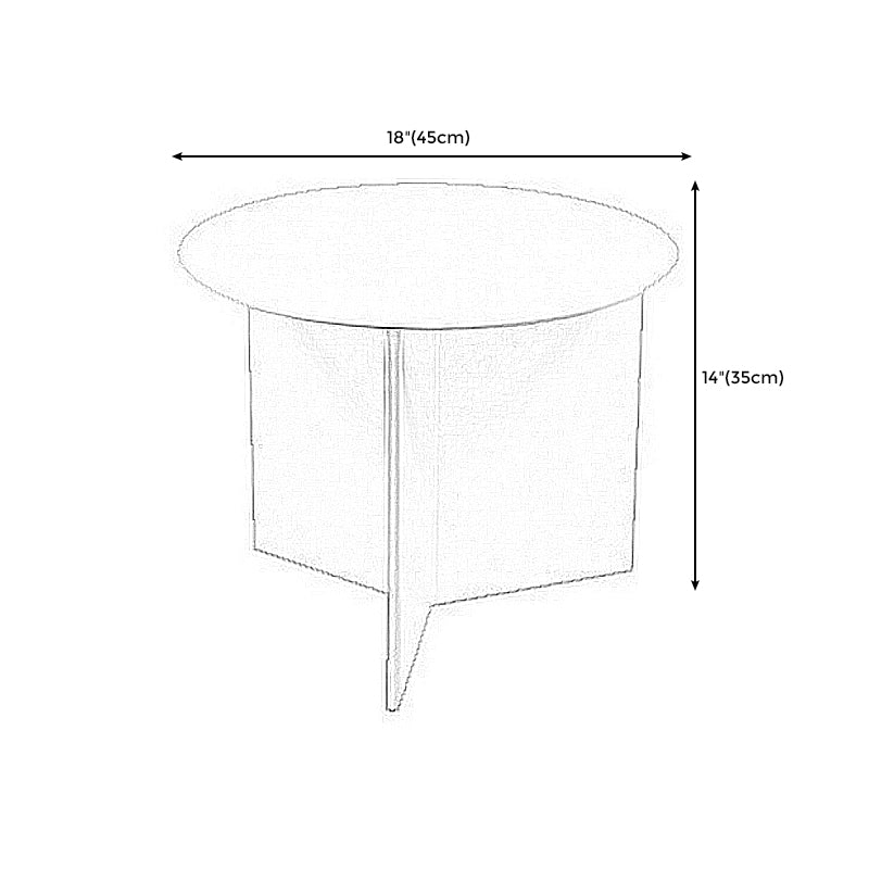 Solid Color Iron Round Top Side End Table Pedestal End Table