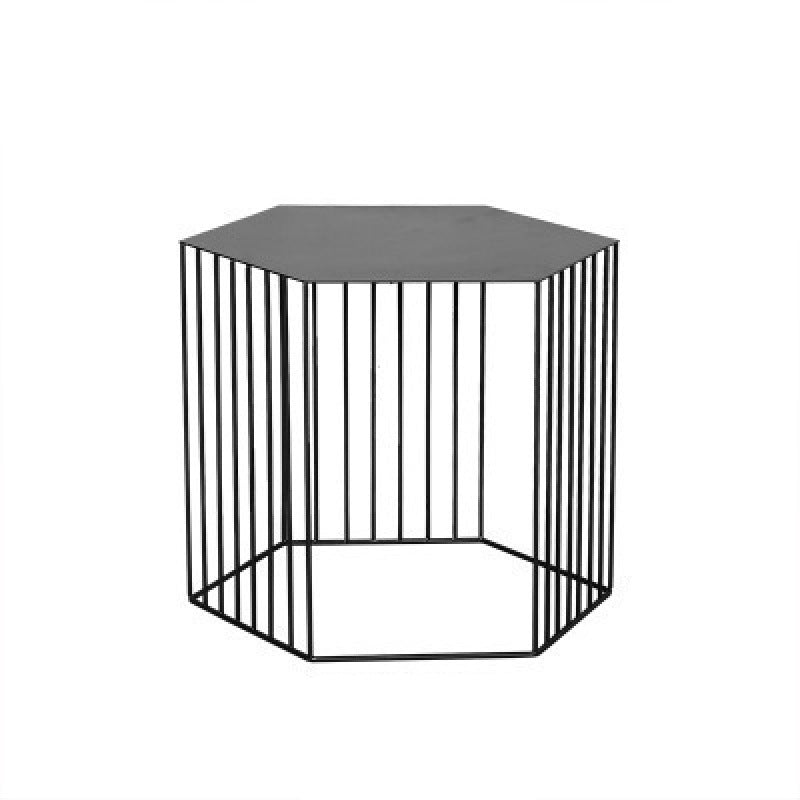 Black/white/gold Geometric Top Side Table Ironcraft Frame End Table