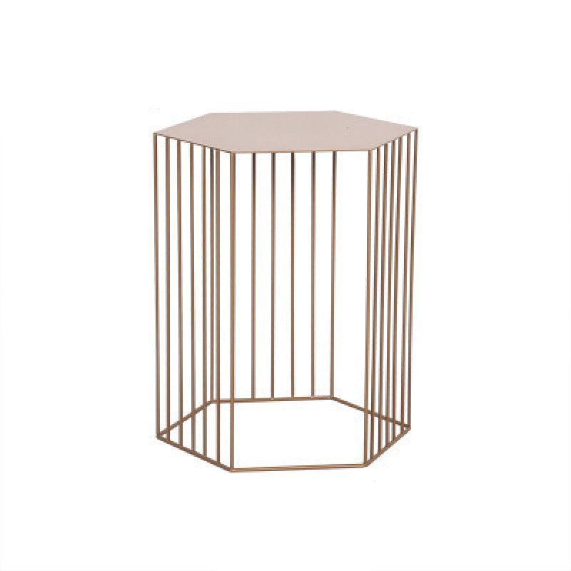Black/white/gold Geometric Top Side Table Ironcraft Frame End Table