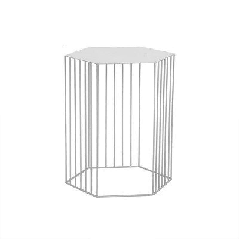 Black/white/gold Geometric Top Side Table Ironcraft Frame End Table