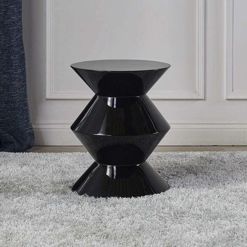 Round Solid FRP Top Side Table 17.7"/20.8"Tall Pedestal End Table