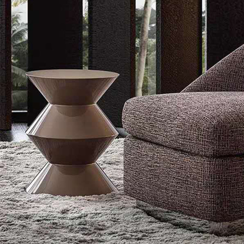 Round Solid FRP Top Side Table 17.7"/20.8"Tall Pedestal End Table