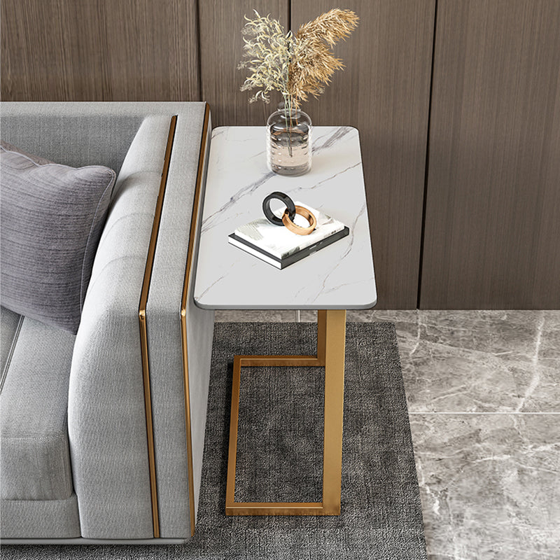 21.6" Rectangular Slate Top Side Table Ironcraft C End Table