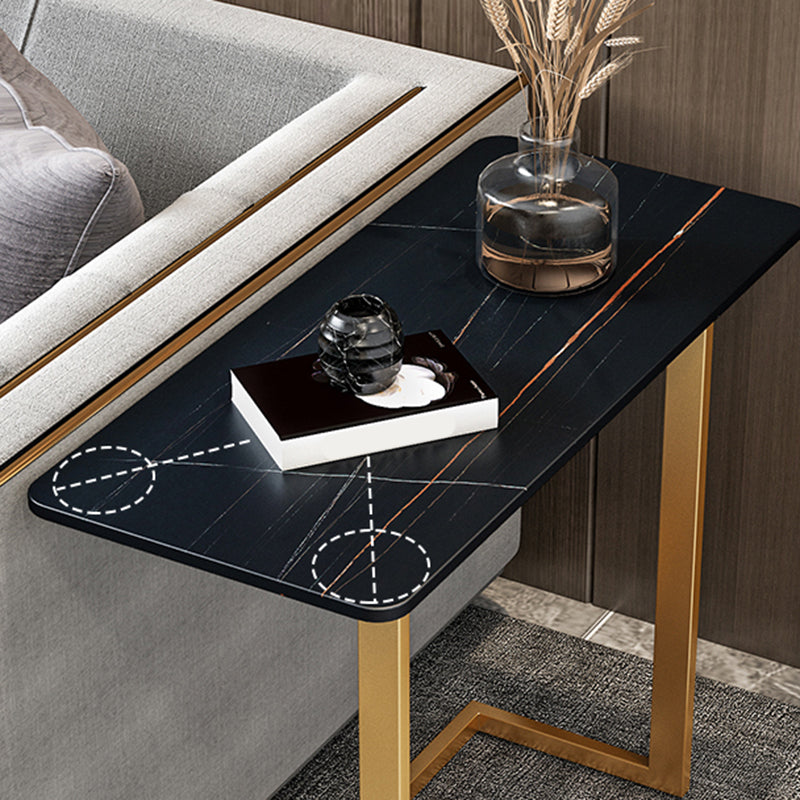 21.6" Rectangular Slate Top Side Table Ironcraft C End Table