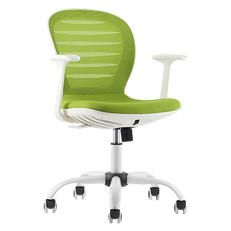 Mid Back Conference Chair Steel Frame Upholstered Chair with Caster Wheels