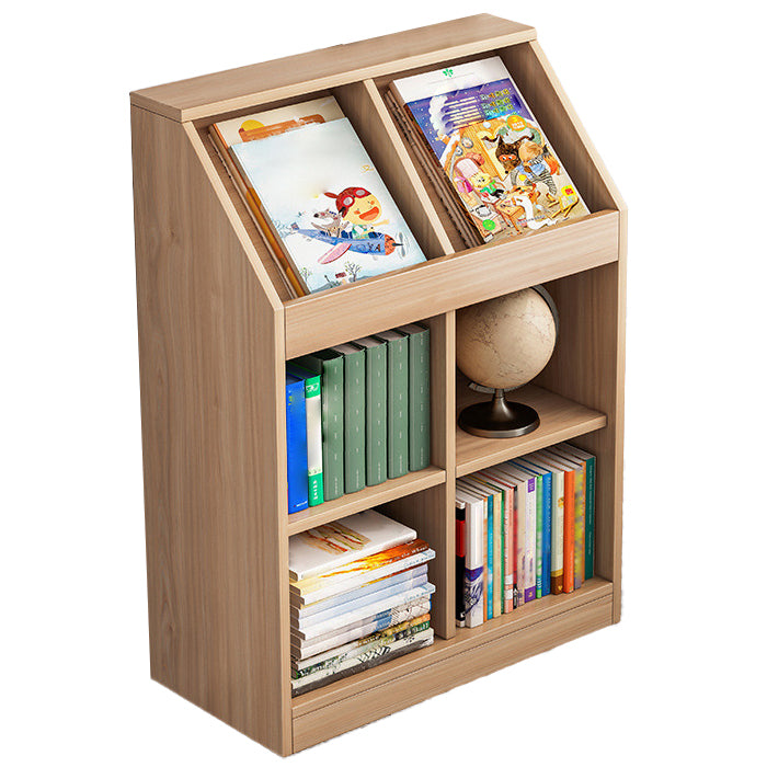 Wooden Bookshelf Modern Home Office Bookcase with Rectangle Shelves