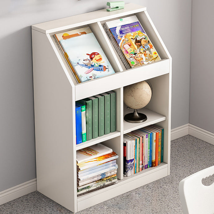 Wooden Bookshelf Modern Home Office Bookcase with Rectangle Shelves