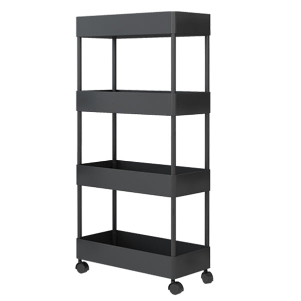 Modern Style Bookshelf Open Back Vertical Bookcase with Caster Wheels