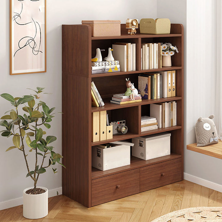 Wooden Closed Back Bookcase Modern Standard Bookshelf for Home