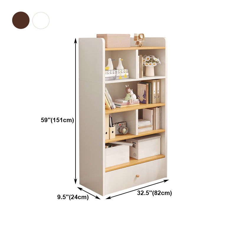 Wooden Closed Back Bookcase Modern Standard Bookshelf for Home