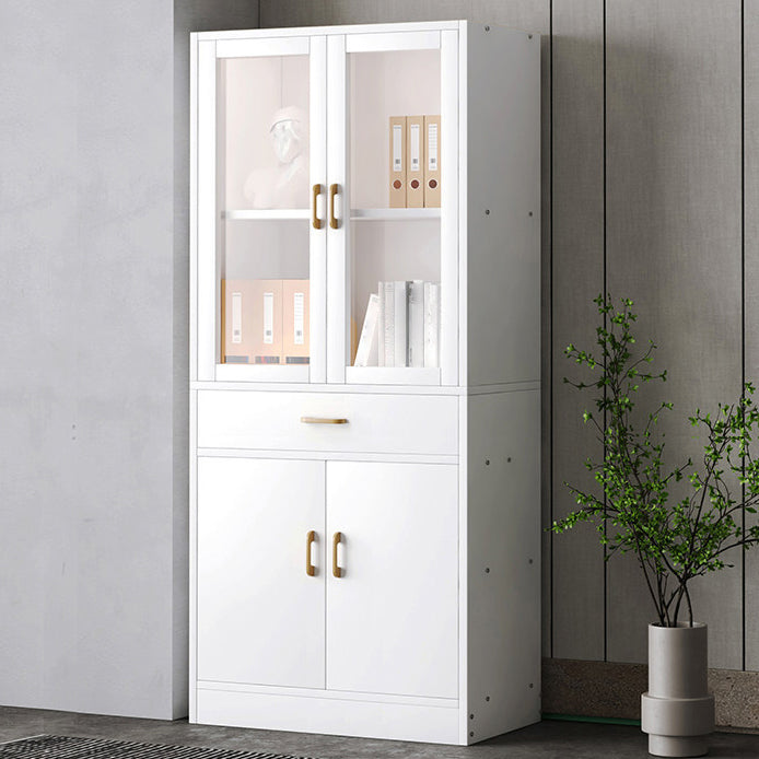 Contemporary Shelf Bookcase with Doors Vertical Bookshelf for Study Room