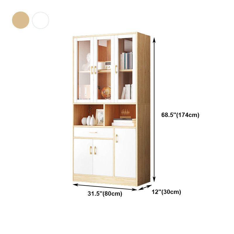 Contemporary Shelf Bookcase with Doors Vertical Bookshelf for Study Room