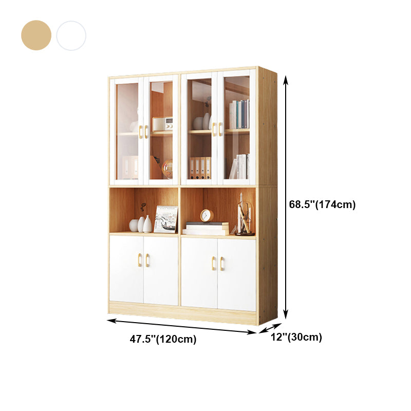 Contemporary Shelf Bookcase with Doors Vertical Bookshelf for Study Room