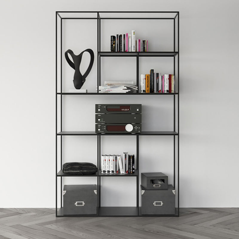 Metal Standard Bookcase Contemporary Style Open Back Bookshelf for Home Office