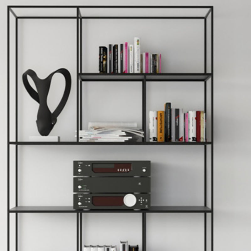 Metal Standard Bookcase Contemporary Style Open Back Bookshelf for Home Office