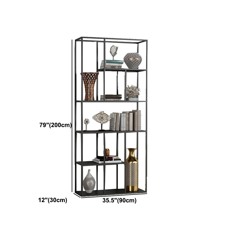 Metal Standard Bookcase Contemporary Style Open Back Bookshelf for Home Office