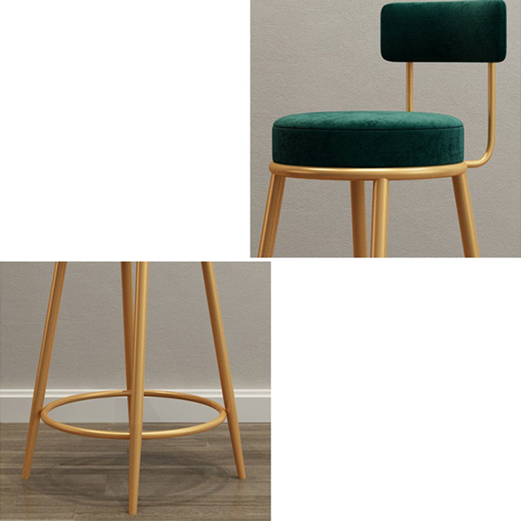 Nordic Style Bar-stool Round Counter Bar Stool with Metal Legs