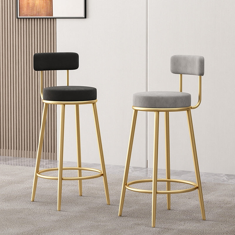 Nordic Style Bar-stool Round Counter Bar Stool with Metal Legs