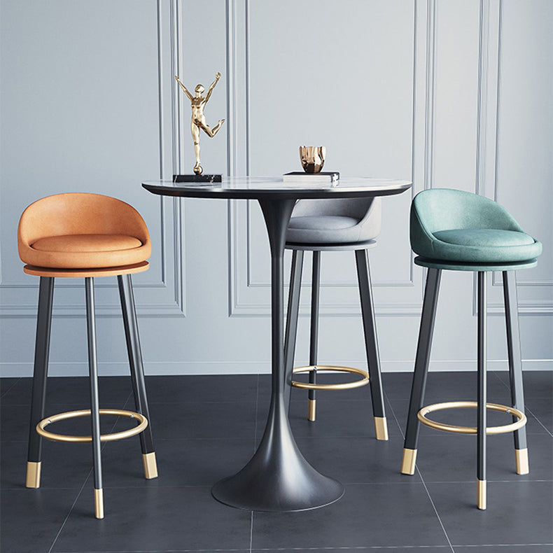 Scandinavian Home Footrest Stool Matte Finish Upholstered Bar Stools