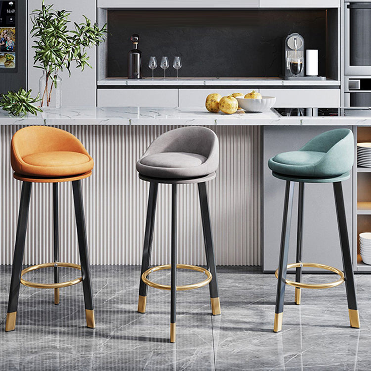 Scandinavian Home Footrest Stool Matte Finish Upholstered Bar Stools