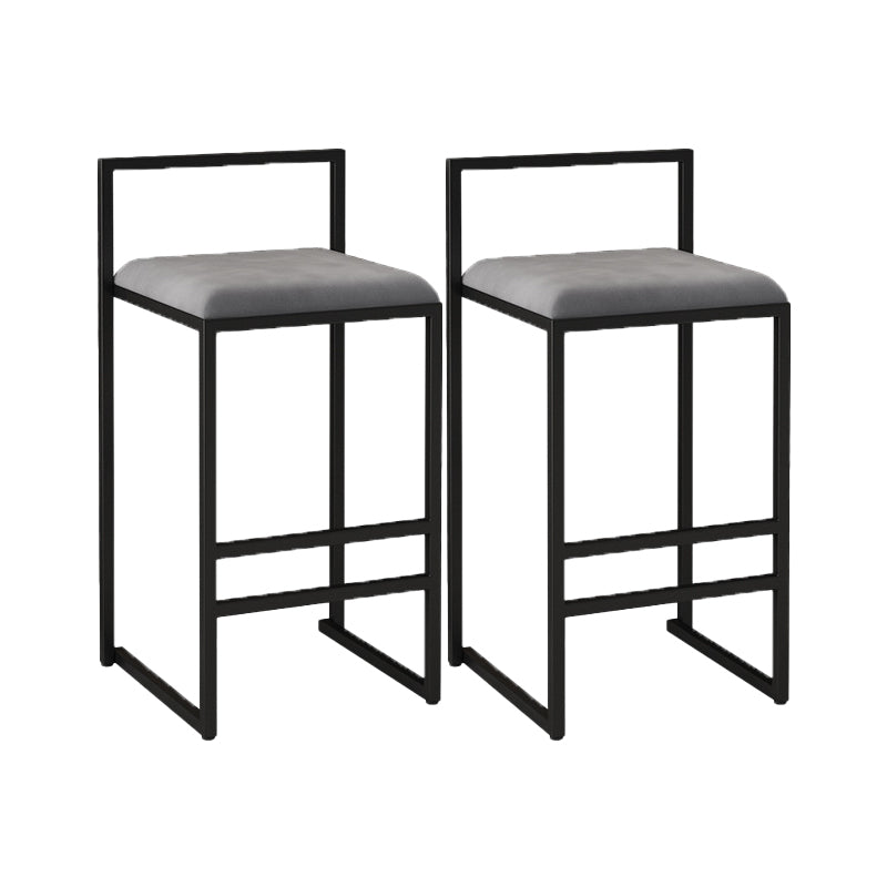 Contemporary Jewelry Shop Footrest Counter Stool Matte Finish Velvet Barstool