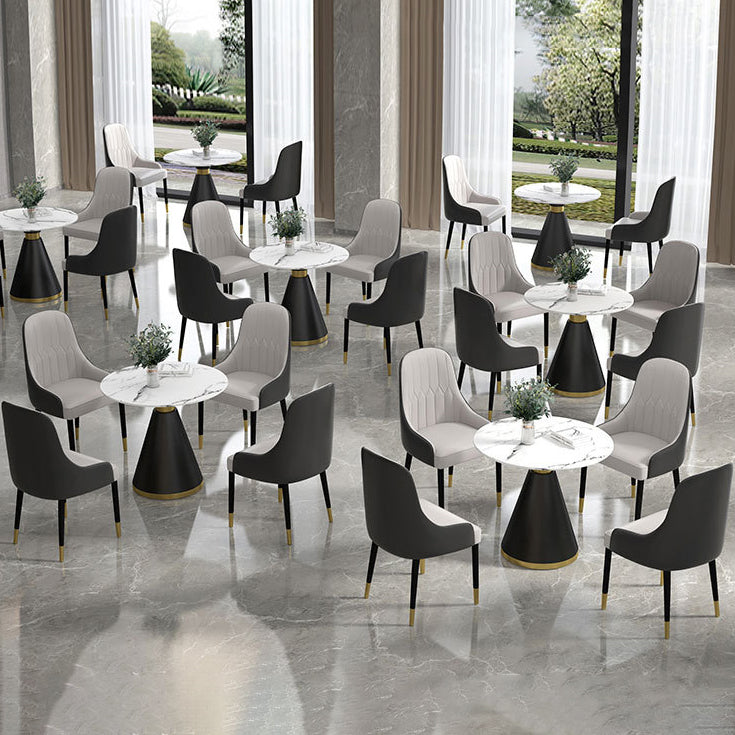 Glam Sintered Stone Dining Table Set Round 1/2/5 Pieces Dining Set