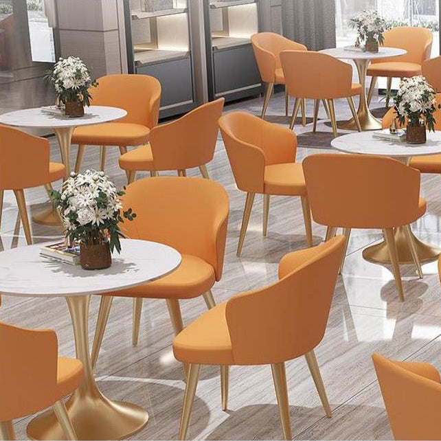 Glam Round Sintered Stone Dining Table Set 1/3/4/5 Pieces Dining Set