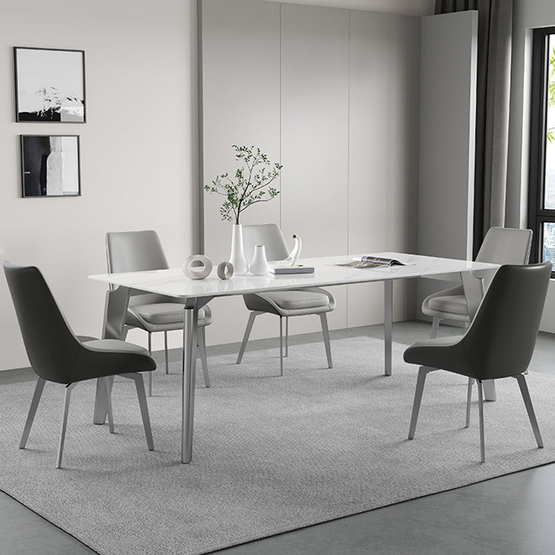 Sintered Stone Top White Table for Restaurant Modern Kitchen Table with 4 Legs