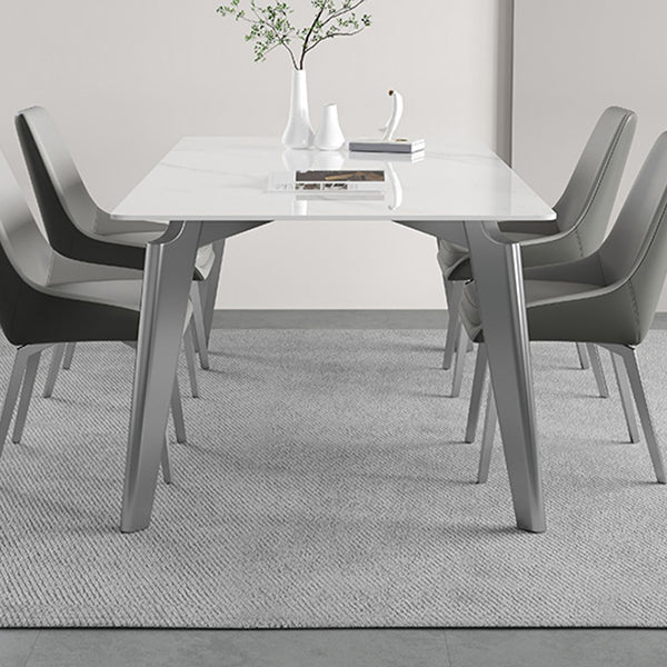Sintered Stone Top White Table for Restaurant Modern Kitchen Table with 4 Legs