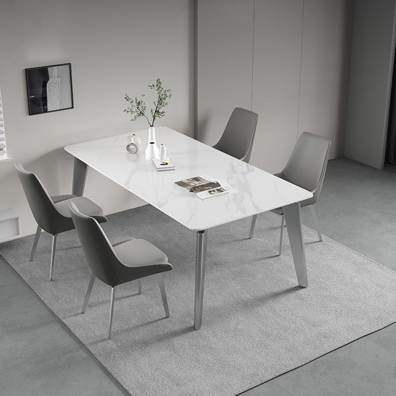 Sintered Stone Top White Table for Restaurant Modern Kitchen Table with 4 Legs