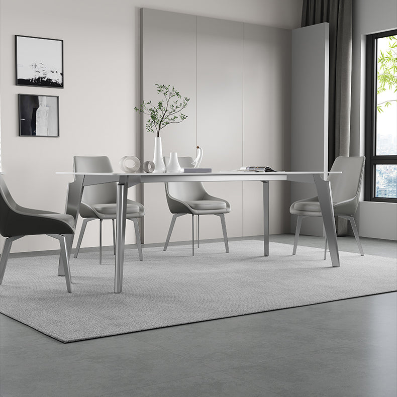 Sintered Stone Top White Table for Restaurant Modern Kitchen Table with 4 Legs