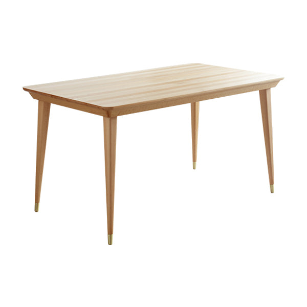 Rectangle Luxury Dining Table Wood Color Fixed Table with Beechwood Solid Wood