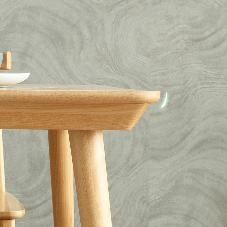 Rectangle Luxury Dining Table Wood Color Fixed Table with Beechwood Solid Wood