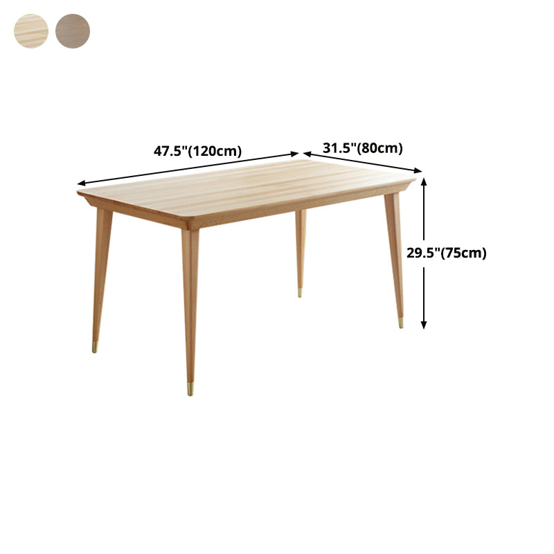 Rectangle Luxury Dining Table Wood Color Fixed Table with Beechwood Solid Wood